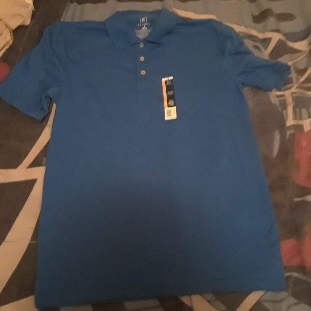 Mens Medium Blue Polo Shirt
